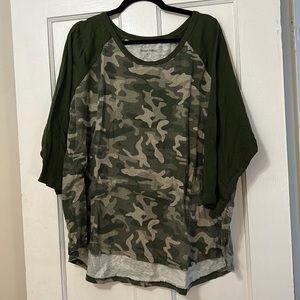 Woman Within size 26/28, 2X camo shirt